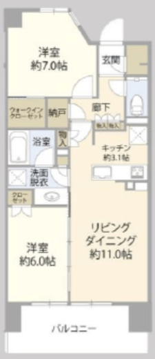 メイツ深川住吉 2階 間取り図