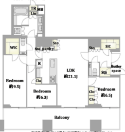 三田ガーデンヒルズ PARK MANSION 8階 間取り図