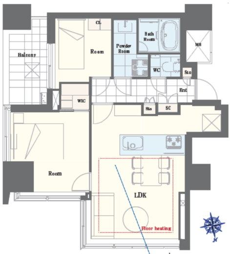 パークタワー芝公園 15階 間取り図