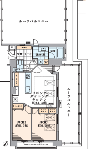 グランシティ中目黒 6階 間取り図
