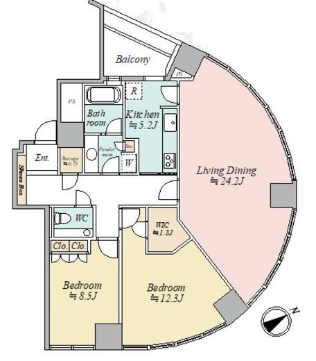 青山ザ・タワー 8階 間取り図