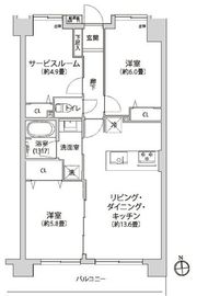サンティール三鷹サウスウイング 3階 間取り図
