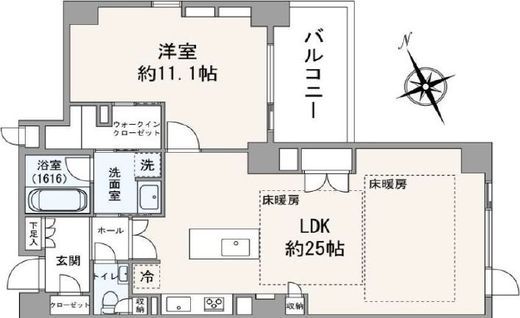 パークアクシス溜池山王 12階 間取り図