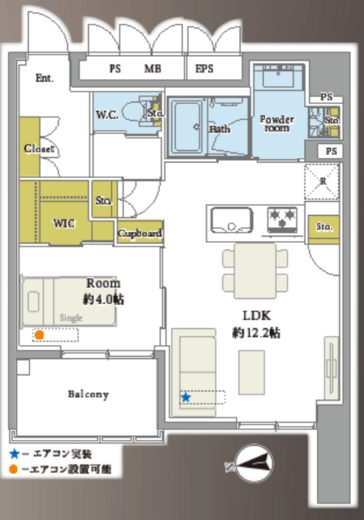 アクシア新宿御苑 10階 間取り図
