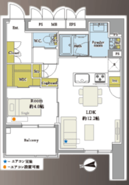 アクシア新宿御苑 10階 間取り図