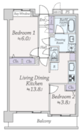 ライオンズマンション渋谷道玄坂 6階 間取り図