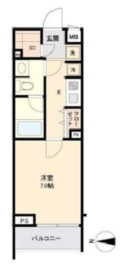 プラウドフラット新宿御苑 1階 間取り図