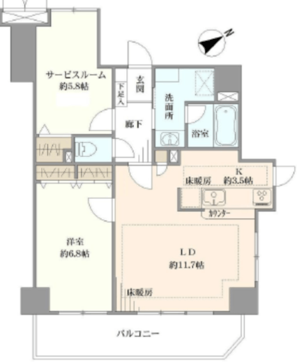 ライオンズシティ西新宿 8階 間取り図