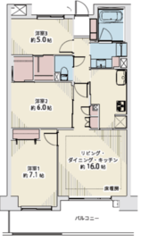 ジェイシティ千歳烏山 3階 間取り図