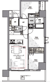 ジオ新宿若松町 8階 間取り図