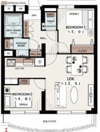 タウンハイツ砧 2階 間取り図