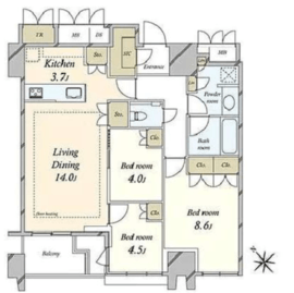 リヴシティ西早稲田 18階 間取り図