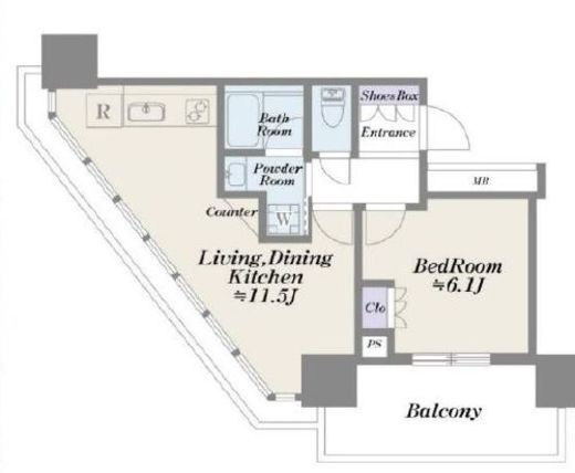 リヴシティ西早稲田 5階 間取り図