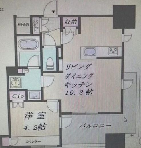 リビオレゾン新橋nex 9階 間取り図