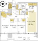 HARUMI FLAG SUN VILLAGE T棟 (晴海フラッグ サンヴィレッジ T棟) 21階 間取り図