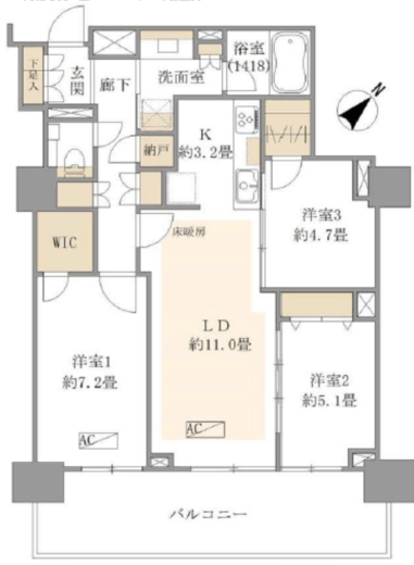 プラウドタワー東池袋 12階 間取り図