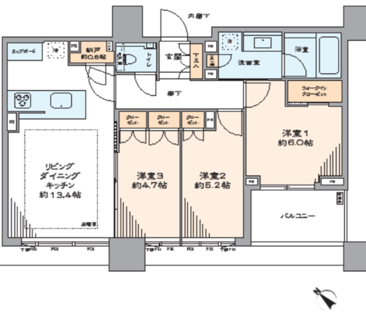 グランドミレーニア タワー＆スイート 23階 間取り図