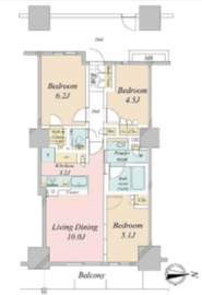 プライムパークス品川シーサイド ザ・タワー 26階 間取り図