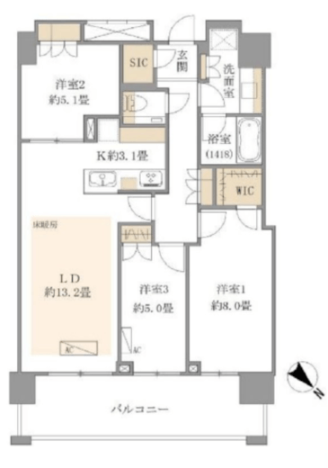 クロスエアタワー 39階 間取り図