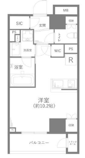グローリオ新宿夏目坂 7階 間取り図