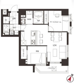 プラウドフラット森下 5階 間取り図