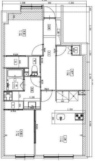 クレストフォルム横浜ポートサイド 11階 間取り図