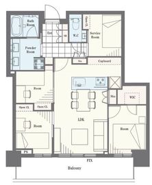 グローバルフロントタワー 25階 間取り図