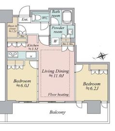 リビオタワー品川 22階 間取り図