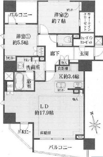 スペックハウス白金台 6階 間取り図