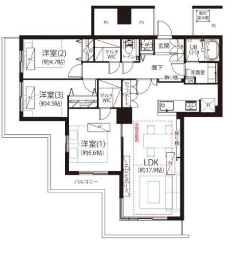 晴海ビュータワー（晴海アイランドトリトンスクエアビュータワー） 49階 間取り図