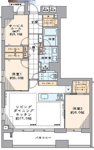 イニシア築地 2階 間取り図