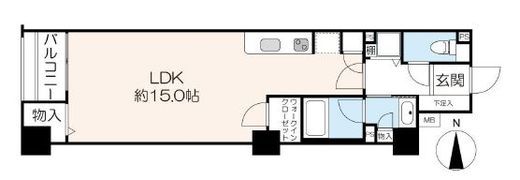 プラウドフラット神楽坂2 6階 間取り図