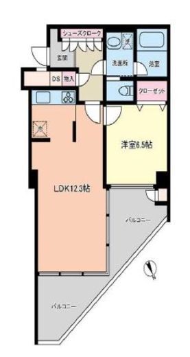 渋谷美竹ハイム 5階 間取り図