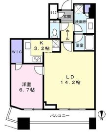 コンシェリア西新宿タワーズウエスト 22階 間取り図
