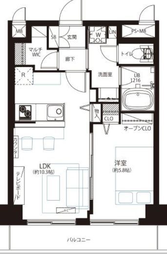シャンボール恵比寿 5階 間取り図
