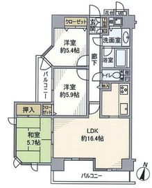 アルファホームズ新神楽坂アスティオン 3階 間取り図