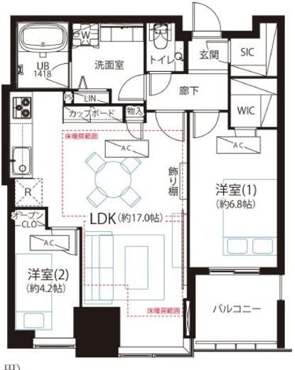 大崎ウエストシティタワーズ ウエスト 31階 間取り図
