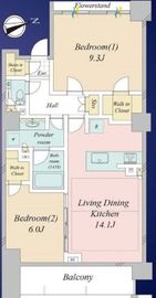 奥沢レジデンス 1階 間取り図