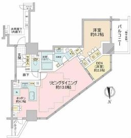 ブリリアタワー上野池之端 34階 間取り図