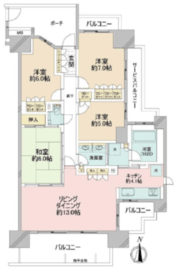 キャピタルガーデン東大島ソレア 2階 間取り図
