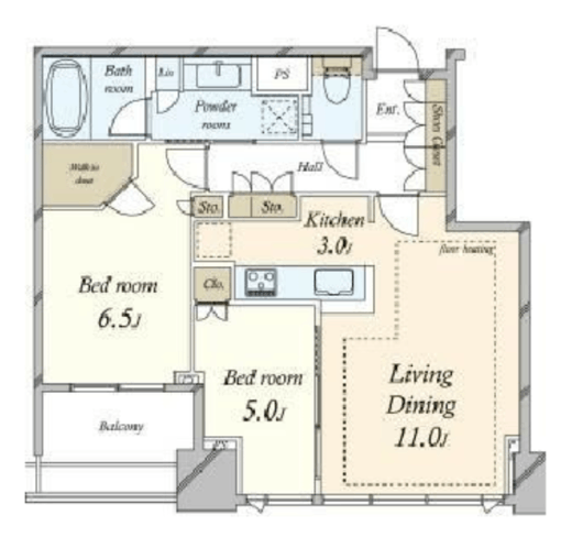 シティタワー有明 10階 間取り図