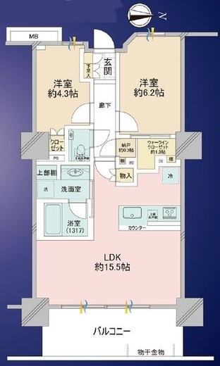 カッシア両国 21階 間取り図