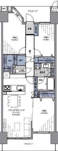 東京ビューマークス 3階 間取り図