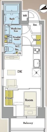 シティインデックス池袋 11階 間取り図