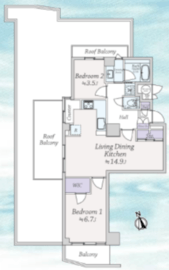 ライオンズマンション文京第2 5階 間取り図