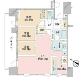 クレヴィア茗荷谷 文京の丘 13階 間取り図