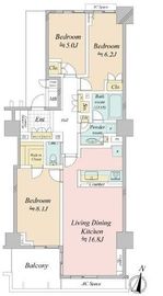 グランドメゾン三軒茶屋の杜 5階 間取り図