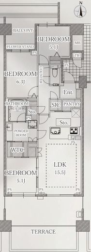 東京テラス 1階 間取り図