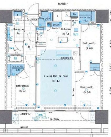 リビオタワー品川 18階 間取り図