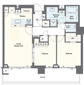 HARUMI FLAG PARK VILLAGE T棟 (晴海フラッグ パークヴィレッジ T棟) 50階 間取り図